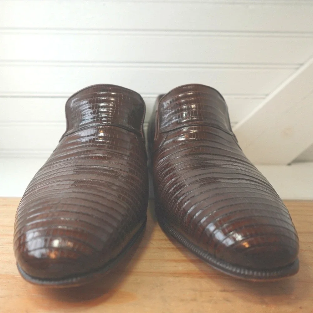 Vintage Steve Gordon's Leather Oxford Loafer Shoes Men's 7 1/2 Women's 9 Lizard